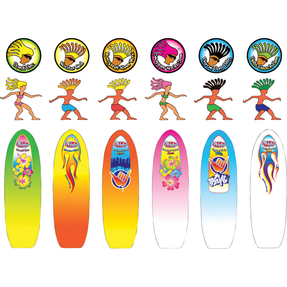 Wahu Surfer Dudes Toy Surfboard Bcf