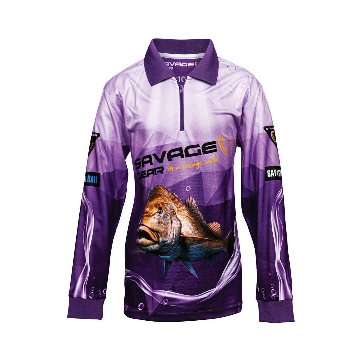 Savage Gear Youth Snapper Sublimated Polo Purple 10