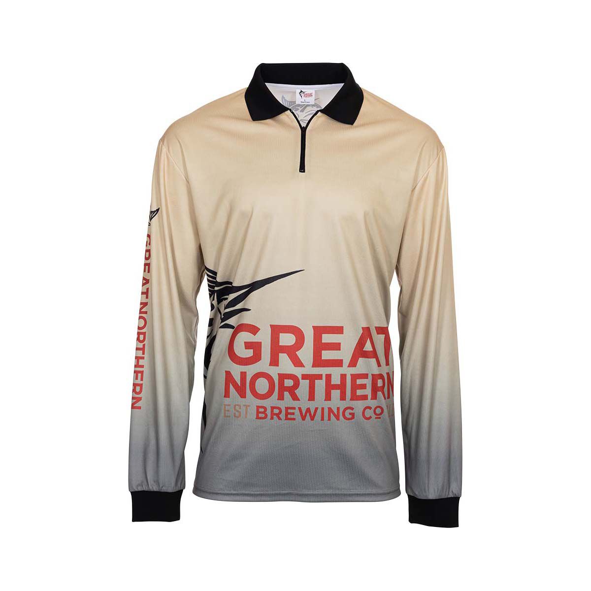 The Great Northern Brewing Co. Men's Faded Sublimated Polo Sand M