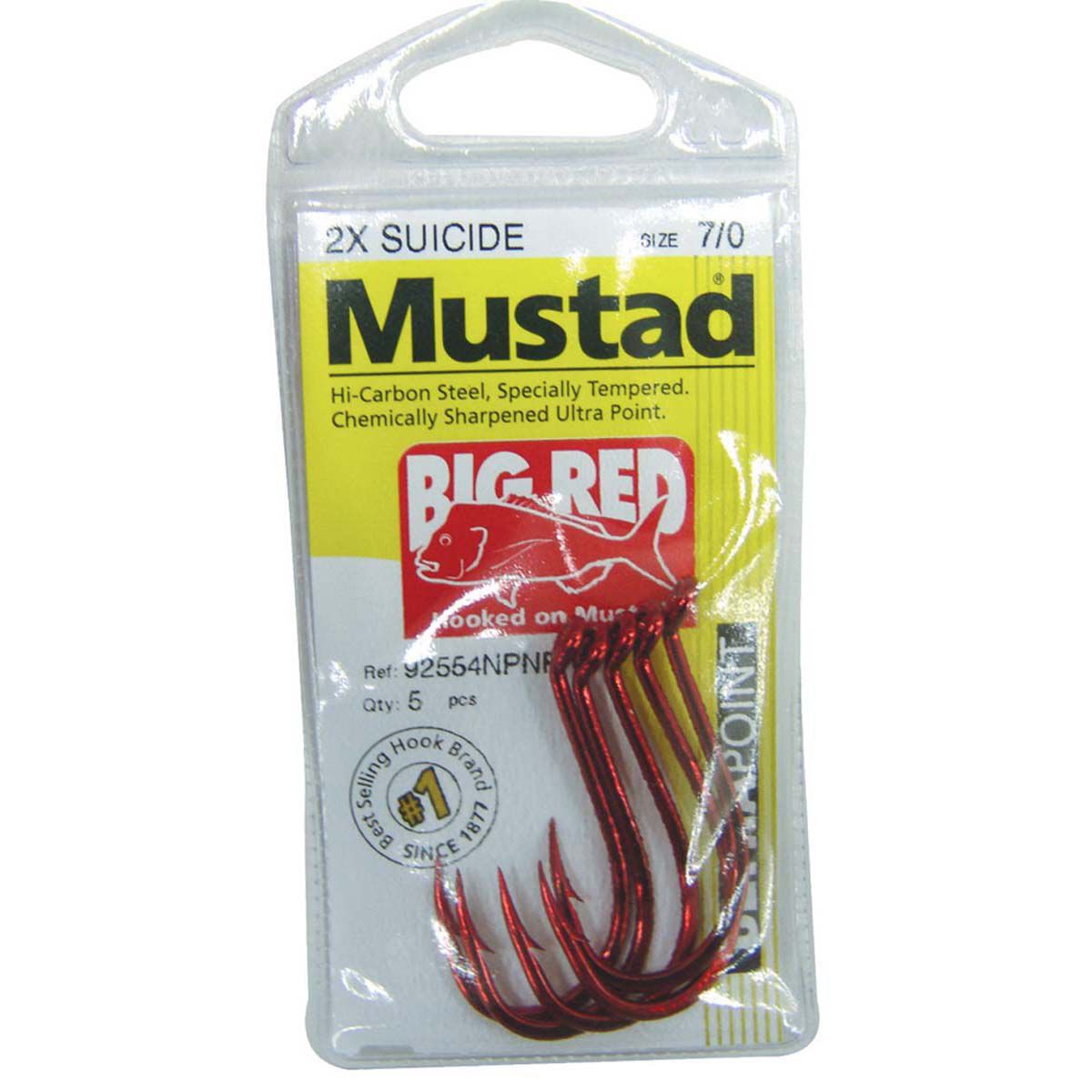 Mustad Long Red Beak Bait Hooks 1 12 Pack