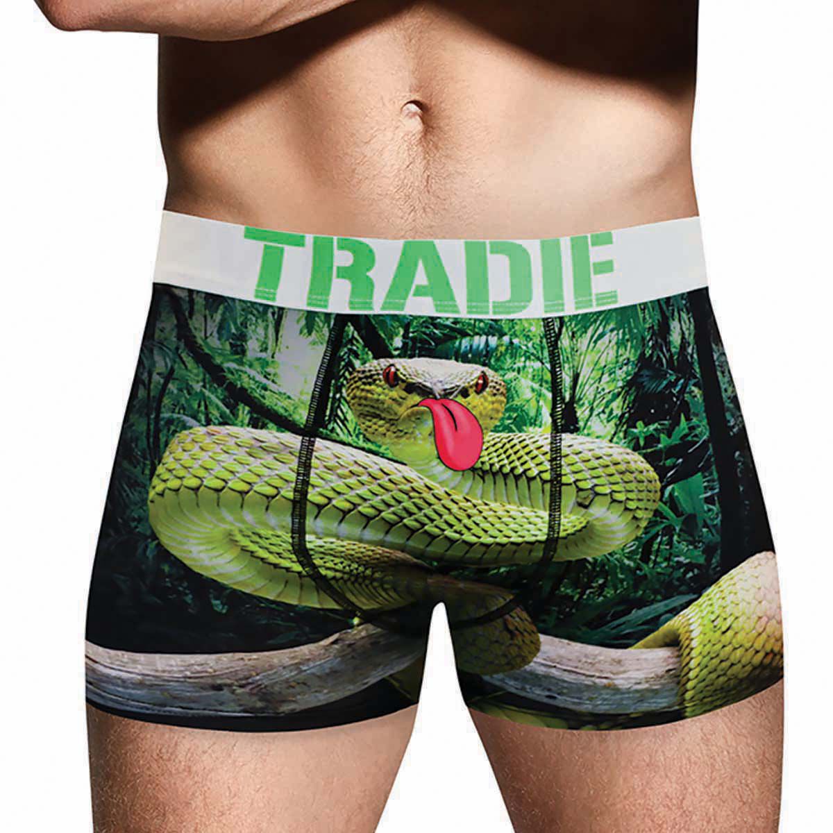 Tradie Underwear Mens Splat Glitch Printed Man Front Trunk Brief Size S New