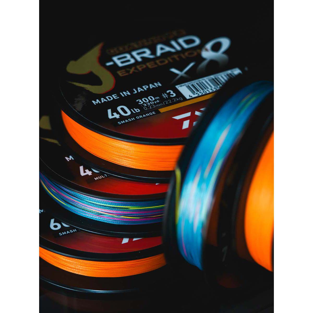 Daiwa J Braid Expedition x8 500m Multi Colour Braid Fishing Line #40lb