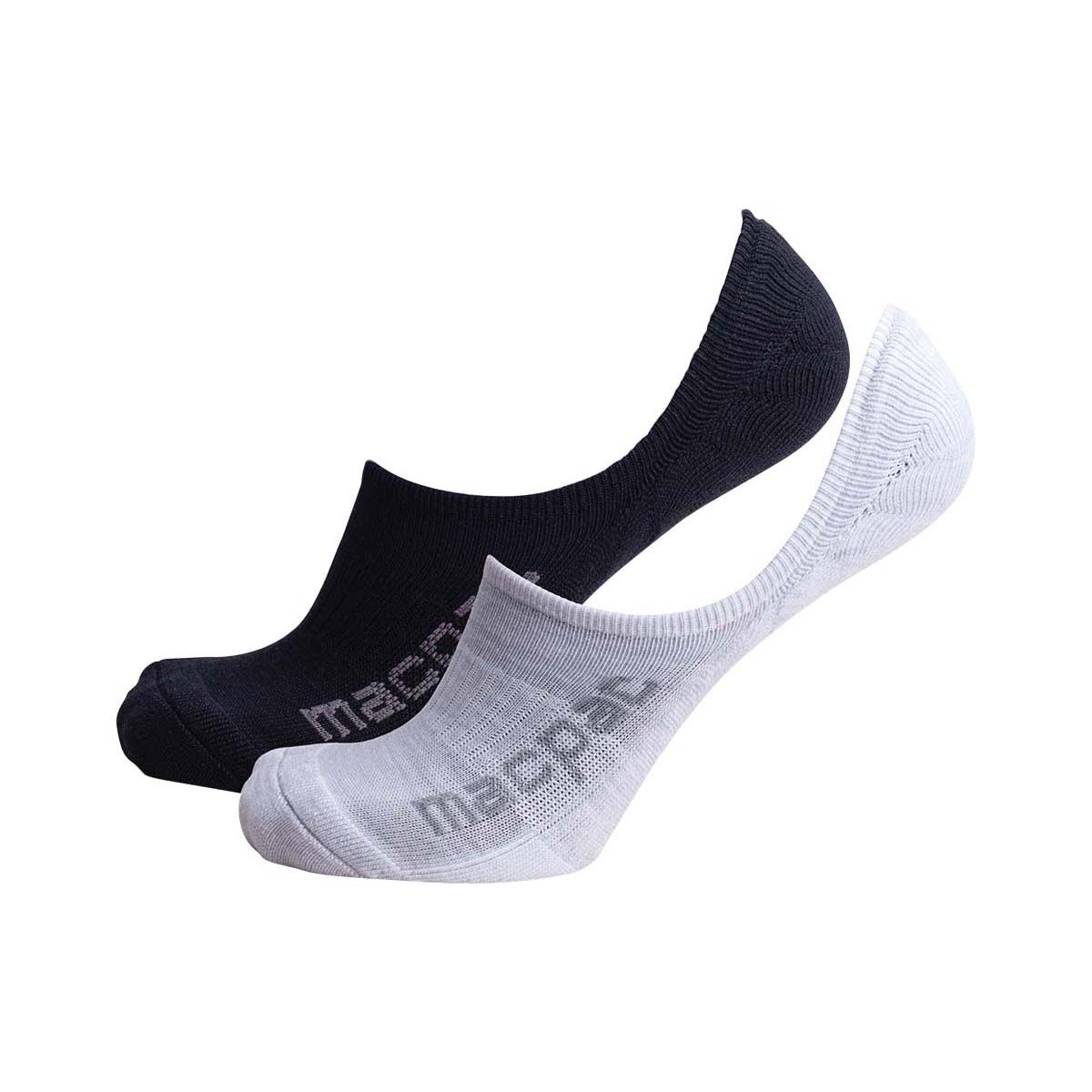 Macpac Unisex No-Show Merino Socks 2 Pack Black/Grey Marle L | BCF