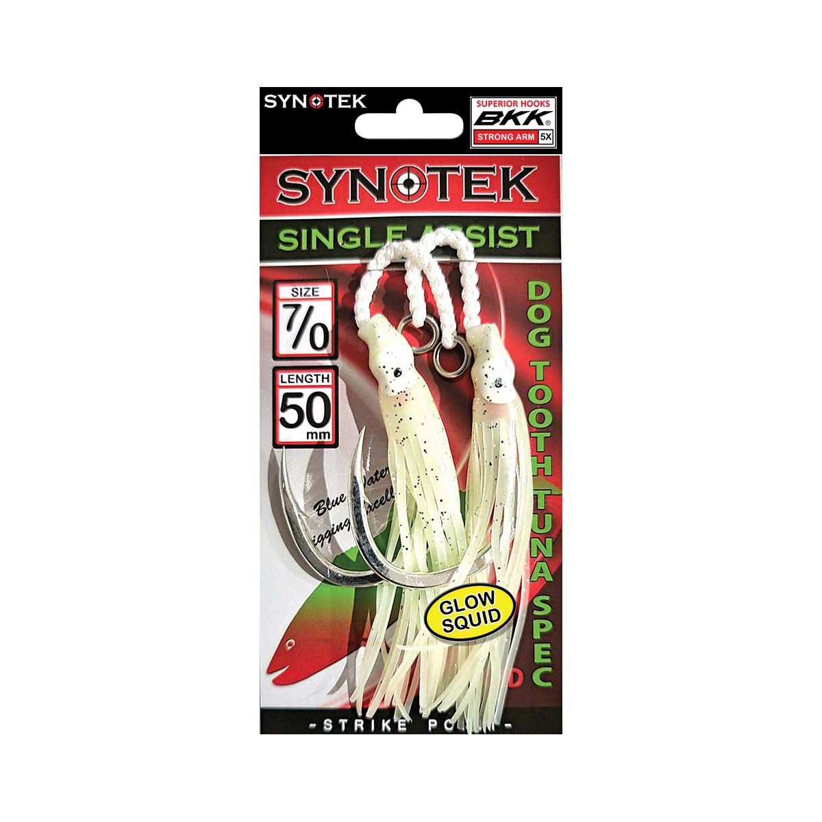 Synotek Single Assist Hooks 7/0 5.0cm Full Glow