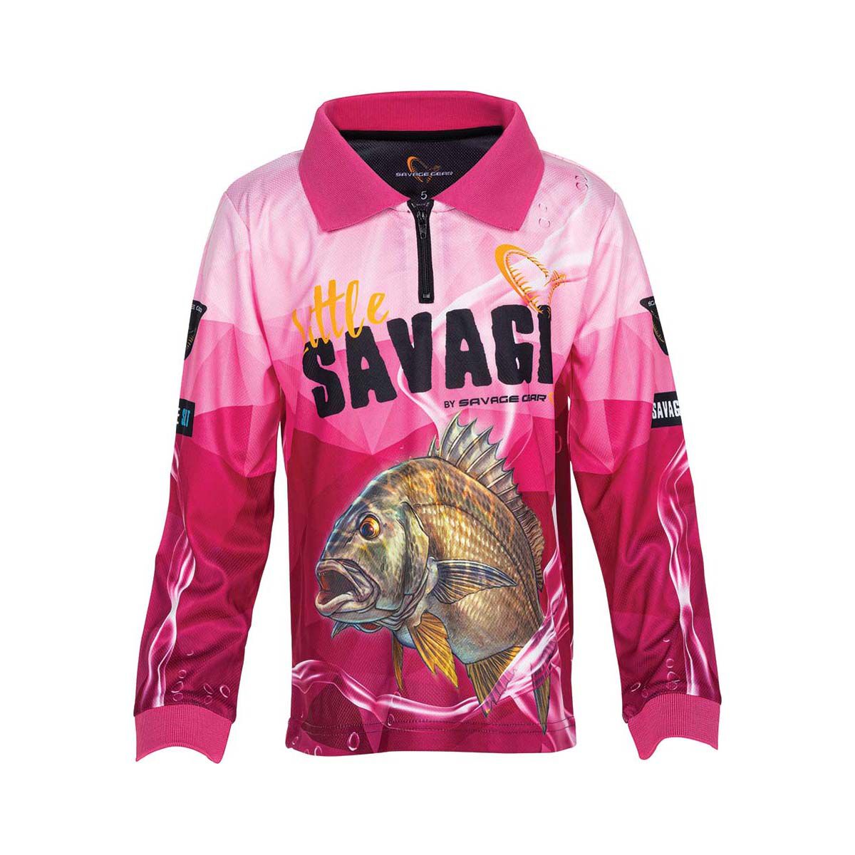 Savage Gear Kids' Little Savage Bream Sublimated Polo Pink 5