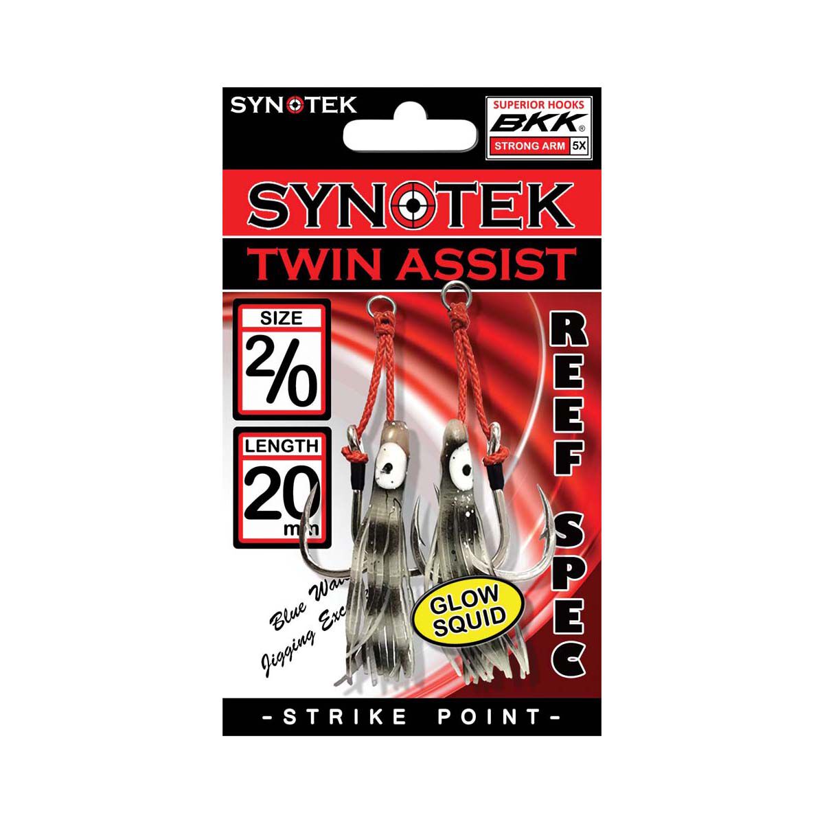 Synotek Single Assist Hooks 6/0 5.0cm Full Glow