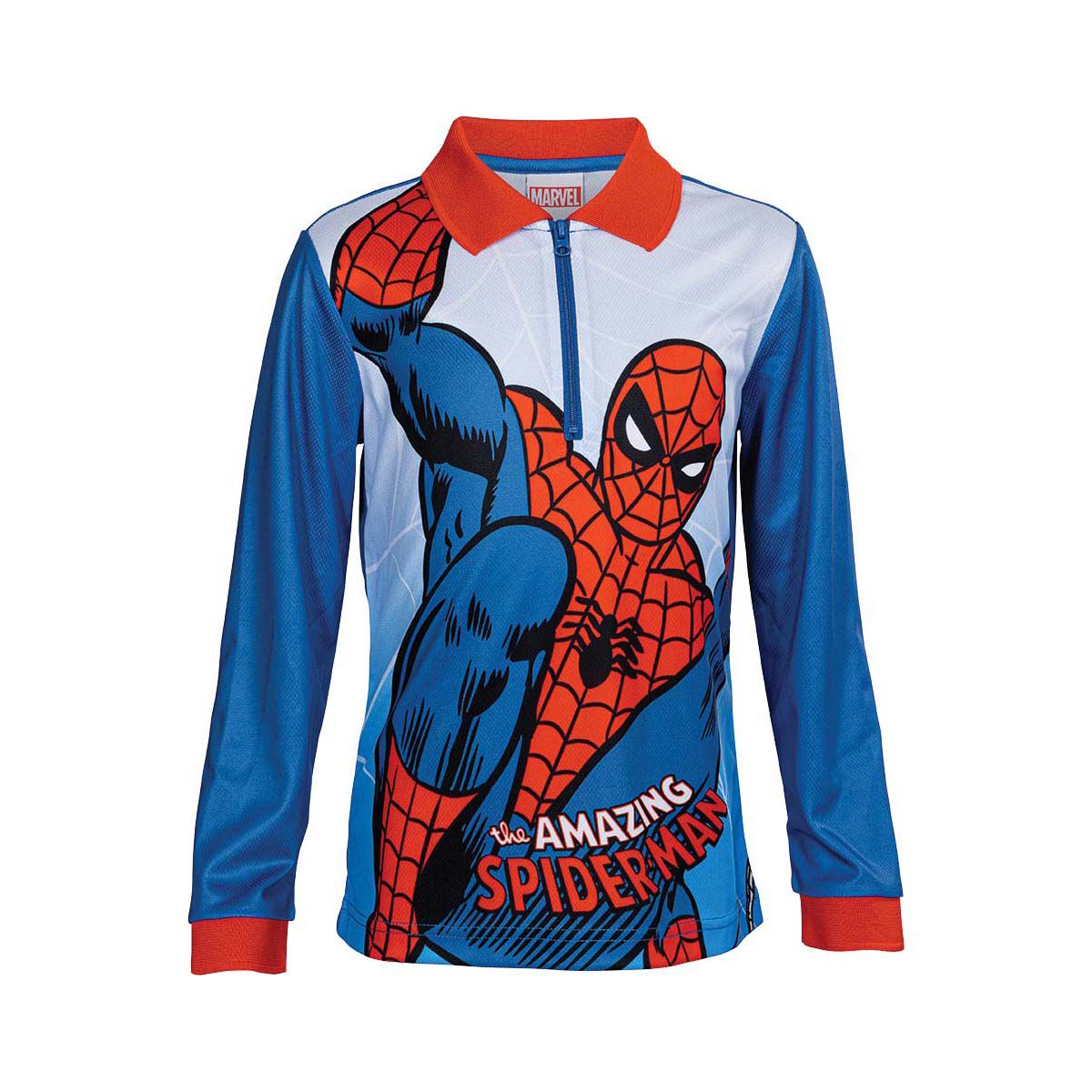 Disney Kids' Spiderman Sublimated Polo Blue 4, Blue, bcf_hi-res