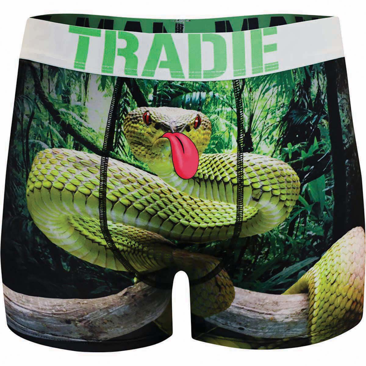 Tradie Men's Silly Snake Trunk Print L
